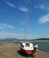 Beached Boat in Borth-y-Gest Bay