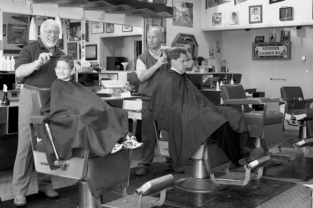 B is for Barbers in Black and white