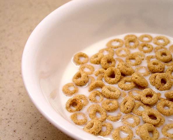 Round Cheerios in a Round Bowl