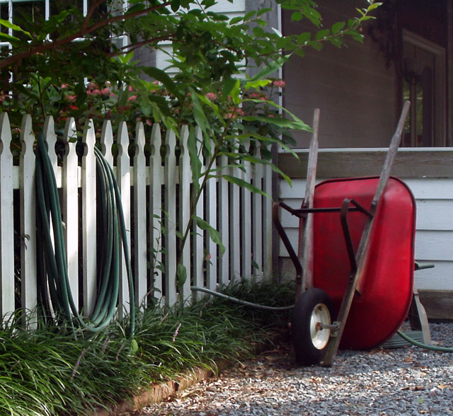 wheel barrel in the garden