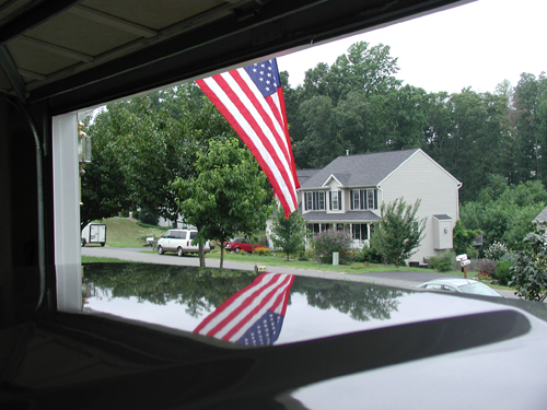 from the inside of the garage