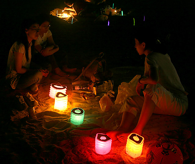 Lanterns in the sand