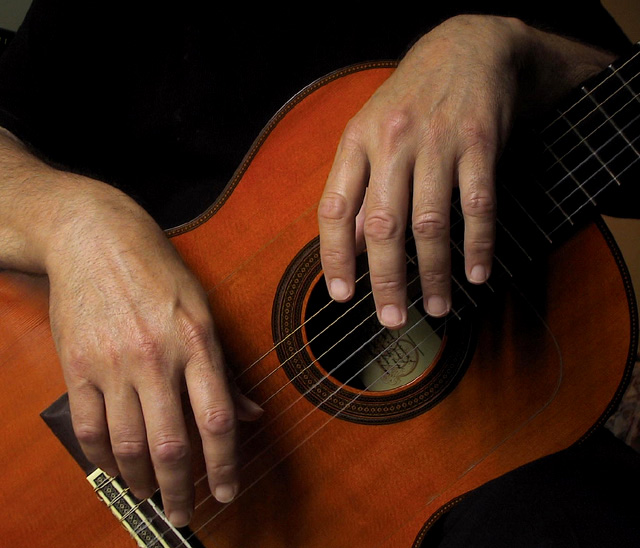 Guitarist at rest