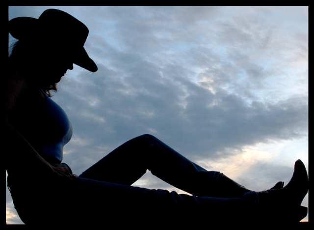 Cowgirl at Sunset