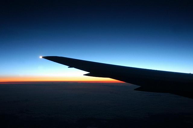 In flight sunrise