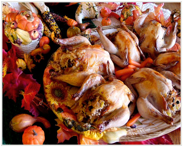 Rice-Stuffed Cornish Hens