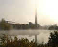 Old factory at sunrise