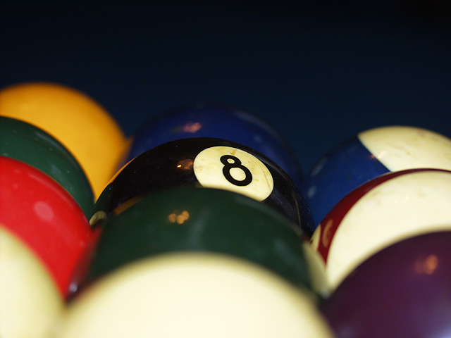 Eight ball corner pocket..