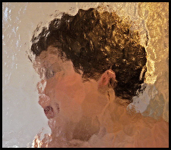 Alex, through the shower door