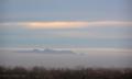 Foggy Tularosa basin in front of San Andres Mountains