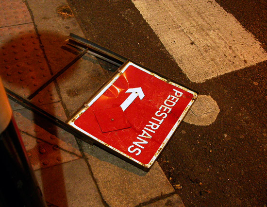Lost Arrow at a Zebra Crossing