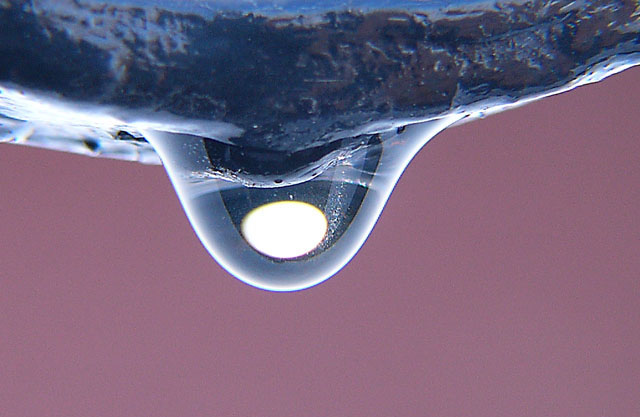 The structure of a drop of water