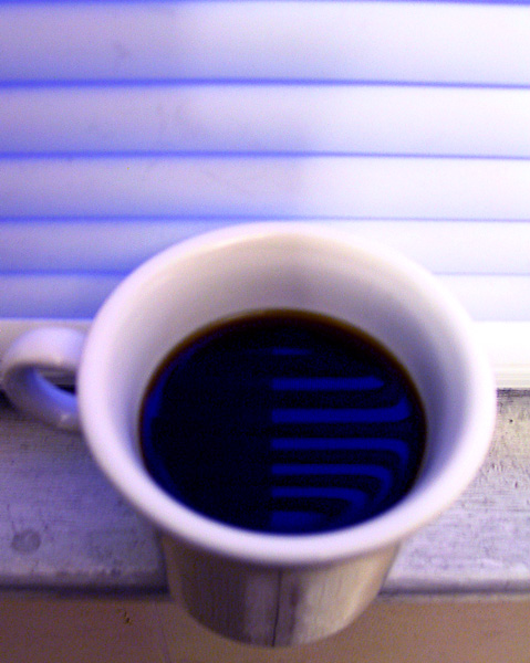 Blue morning, black coffee