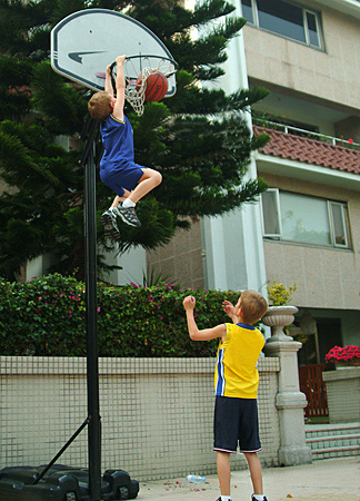 For a little kid, he sure can jump