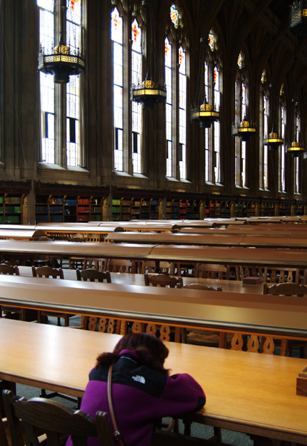 So quiet in the library, I can't stay awake.