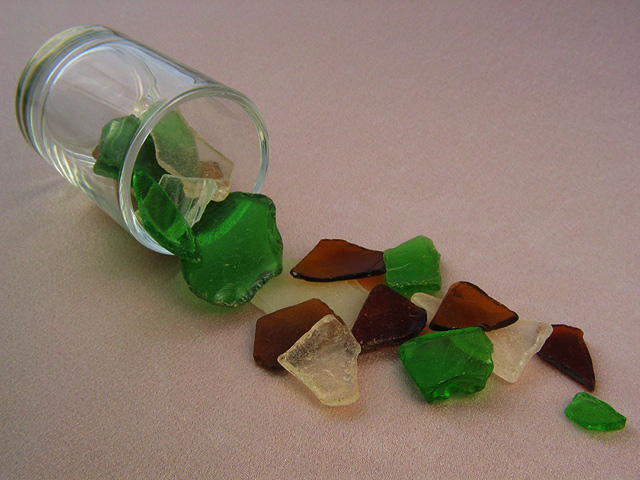 Glass, whole and broken