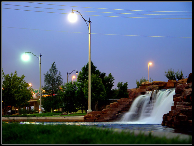 city waterfall