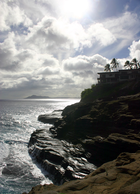 Silhoette of Diamond Head's backside from Portlock, Hawaii