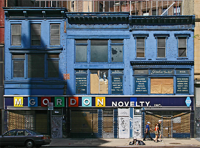 Three Blue Buildings