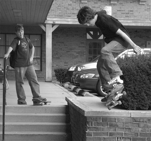 Town council considers ban on skateboarding on public streets, kids up in arms.