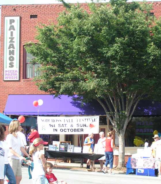 Pizza under the Purple Awning