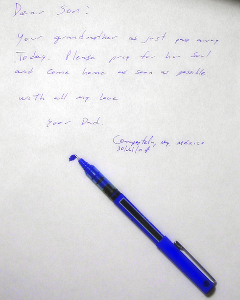 A sad letter from father to his son.