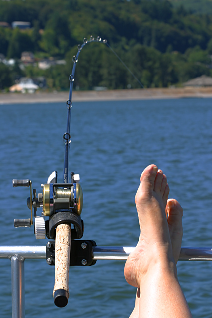 Fishing with my feet up