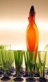 Amber and Green Glasswork