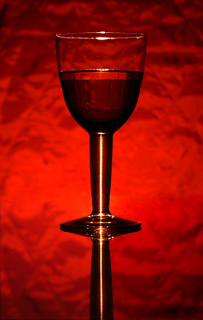 A glass of red wine