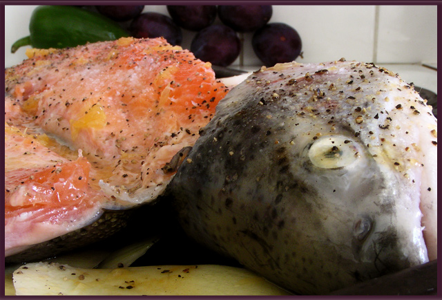 Salmon a la mandarin... ready for oven