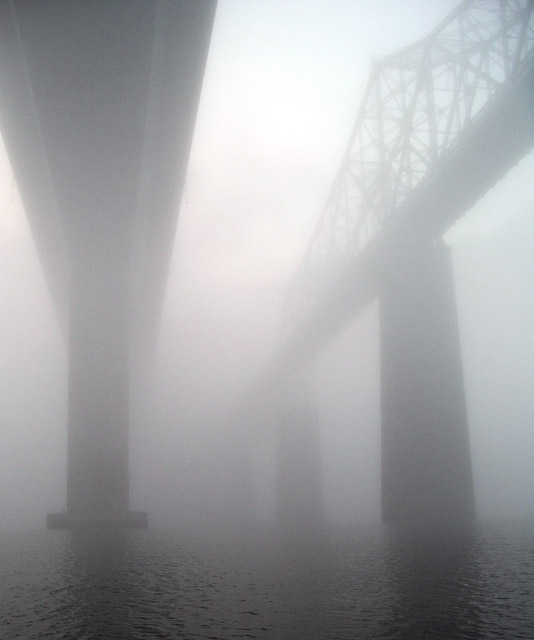 pillars in the mist