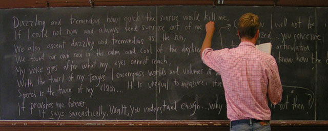 The Professor, Teaching Walt Whitman