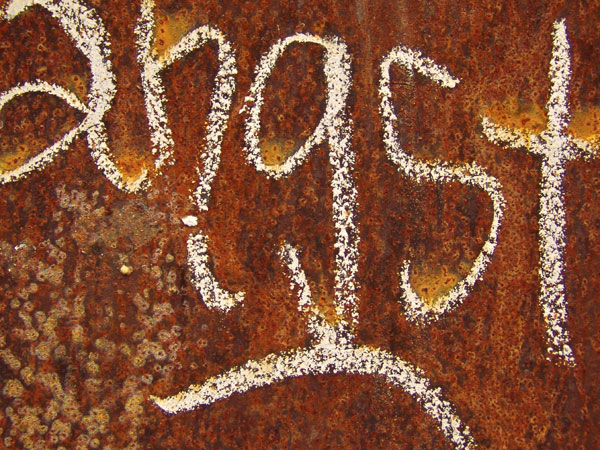 graffito on dumpster