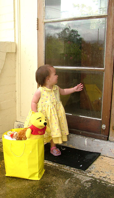 open the door grandma, me and pooh are visiting you