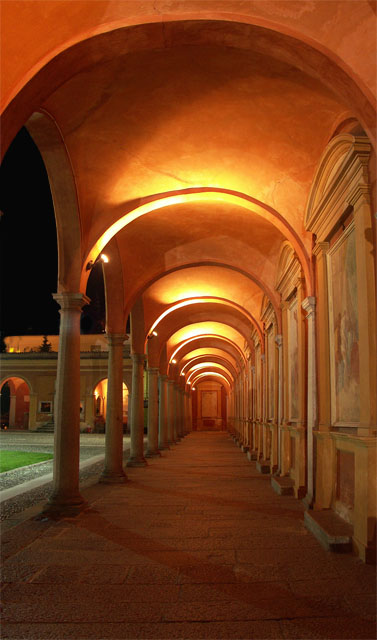 Silence at night in the cloister