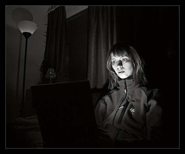 The light from the monitor