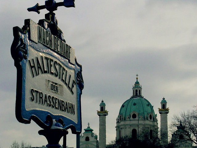 Waiting for the Strassenbahn (Karlsplatz, Vienna)