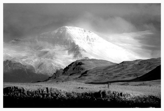 Storm over mountain