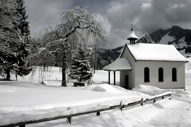 Chapel  in the snow