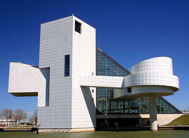 Rocks at base of The Rock N Roll Hall of Fame