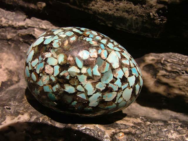 Turquoise in rocky shap