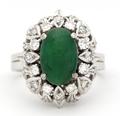 Imperial Jade with Diamonds on White Gold Band