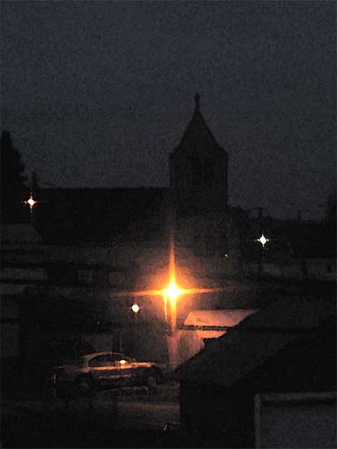 Steeple and Light Crosses