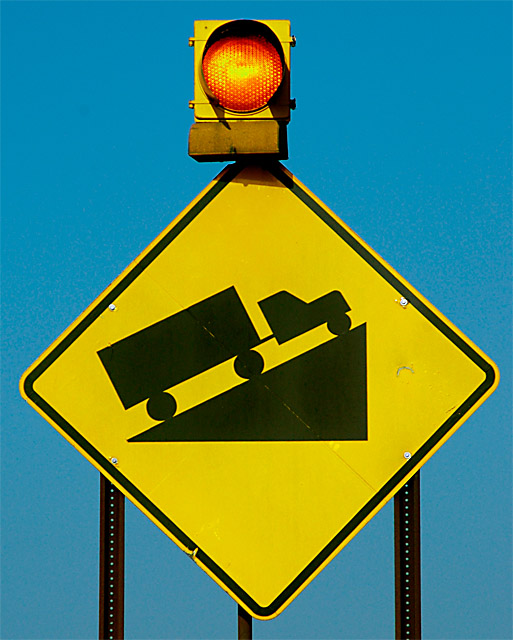 Warning: Truck climbing triangle ahead