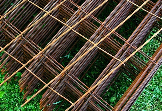 Stacked Rebar for Road Construction