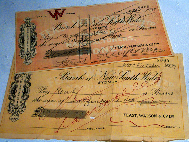 Cheques From The Past