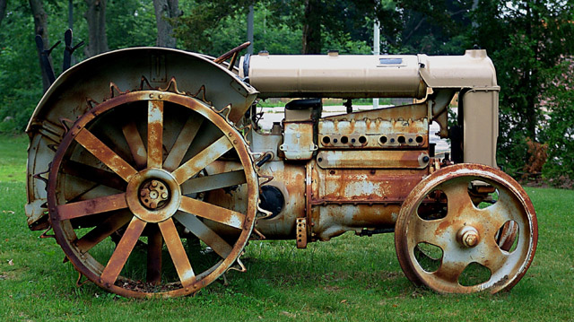 Once a tractor, now a lawn ornament