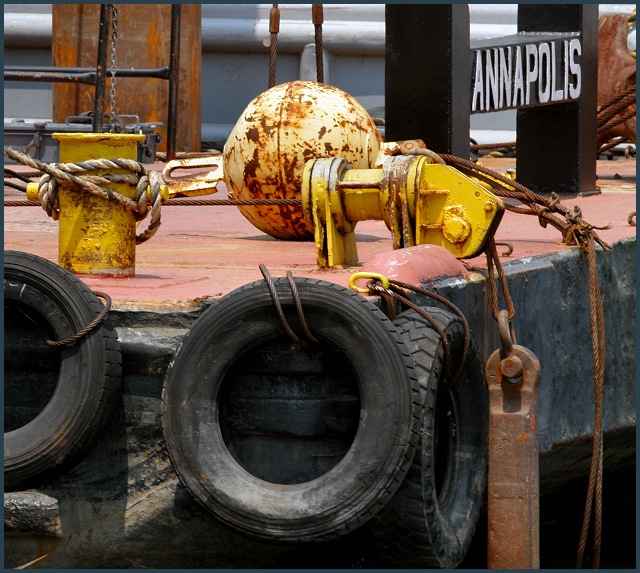 circles and textures on a barge