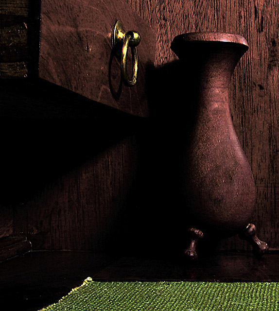 Still Life in Wood #1 Desk & Vase