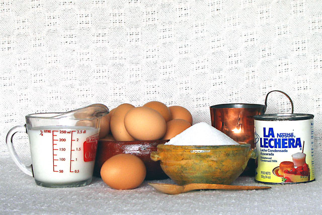 Raw Ingredients for Flan (Spanish Custard)